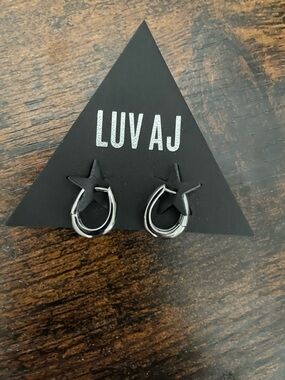 Luv Aj Silver Hoop Carmella Earrings